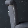 bouton de tissu moderne nailheads luxe noir à manger chaises